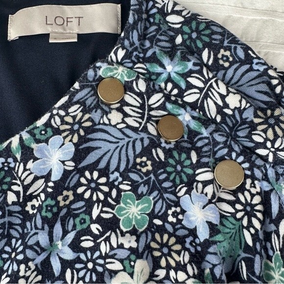 Loft Floral Flutter Sleeve Dress Knee Length Dress - Size 6 - Picture 11 of 11